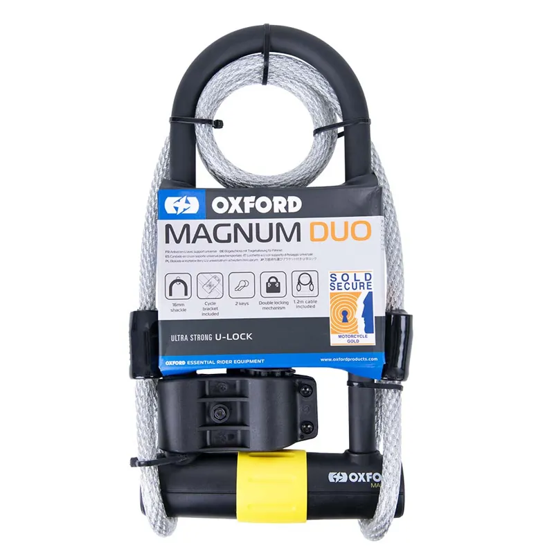 Oxford - Magnum Duo U-lock 177x340mm with Bracket and Cable-1