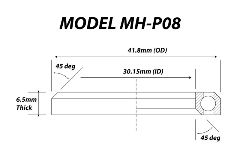 Kinetic Bearings - P08 Headset bearing 30.15 x 41.8 x 6.5 45/45 deg