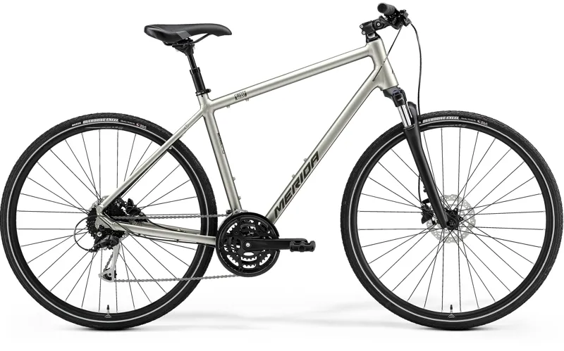 Merida Crossway 100 Hybrid Bike in Silk Titanium