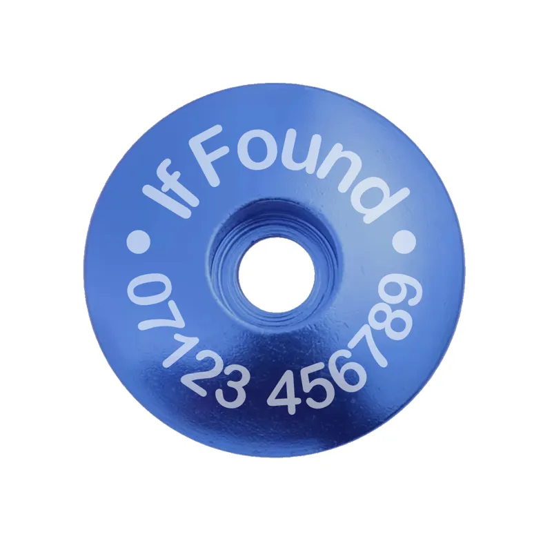 Personalised Stem Cap - If Found in Blue
