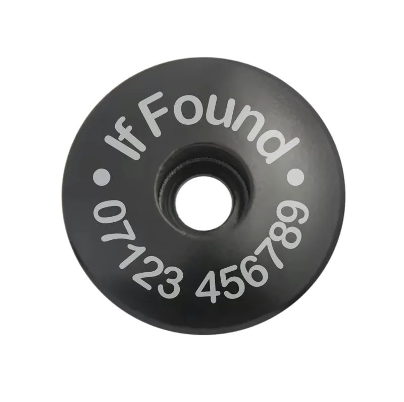 Personalised Stem Cap - If Found in Black