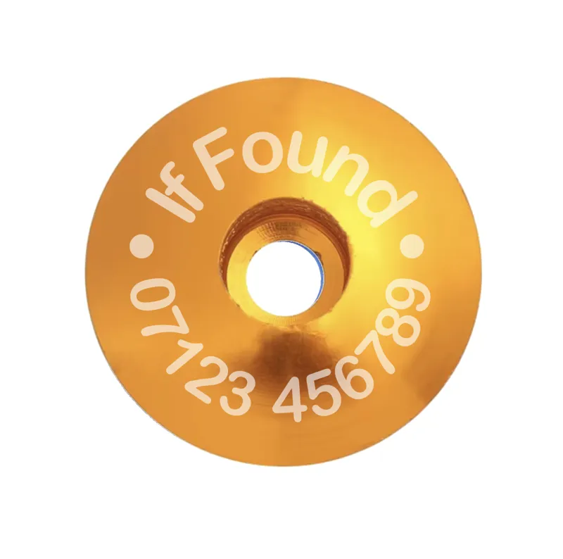 Personalised Stem Cap - If Found in Orange