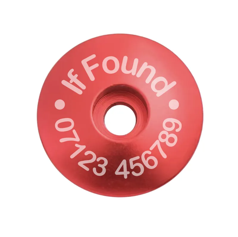 Personalised Stem Cap - If Found in Red