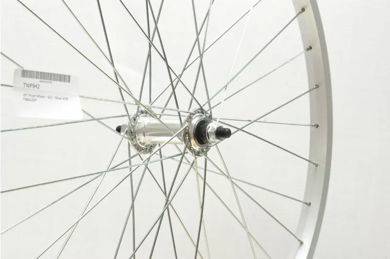 D20 - Front Wheel 26' MTB Silver Single Wall Nutted V-Brake