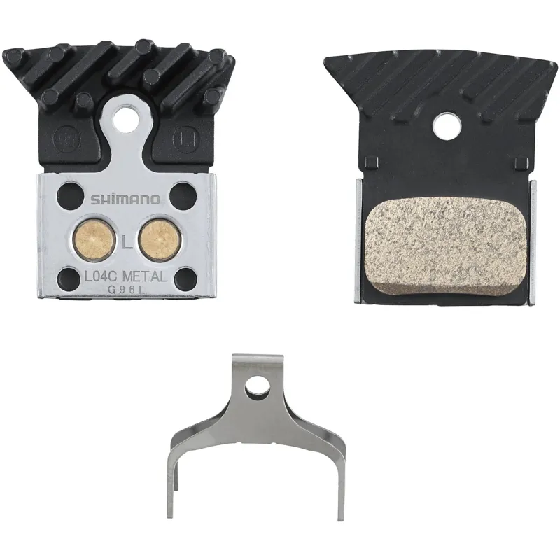 Shimano - L04C disc pads and spring alloy/stainless back with cooling fins metal sintered