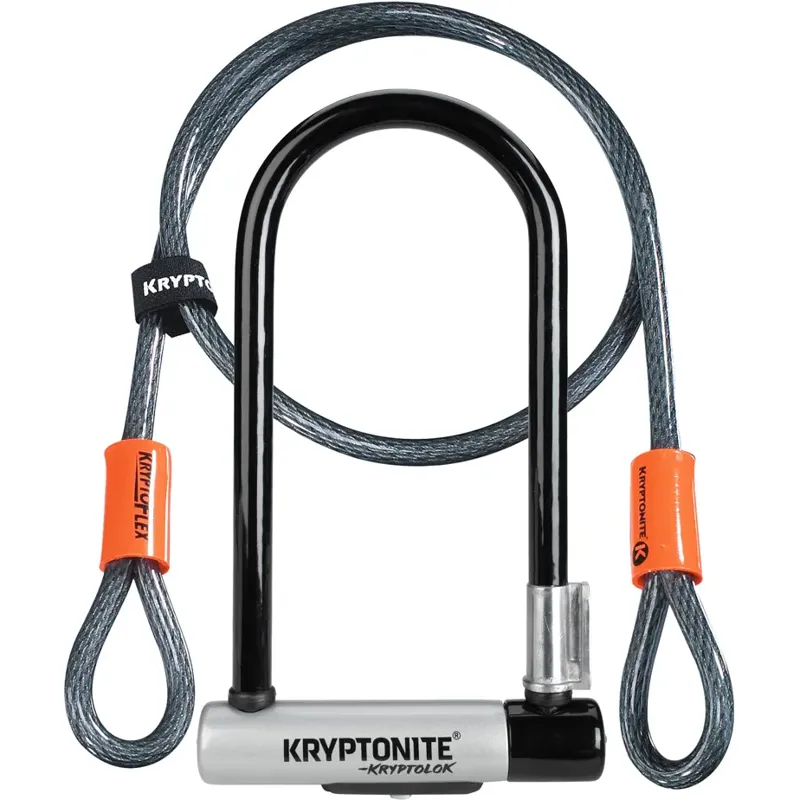 Kryptonite - Keeper 12 Standard U-Lock with 4 foot Kryptoflex cable Sold Secure Silver