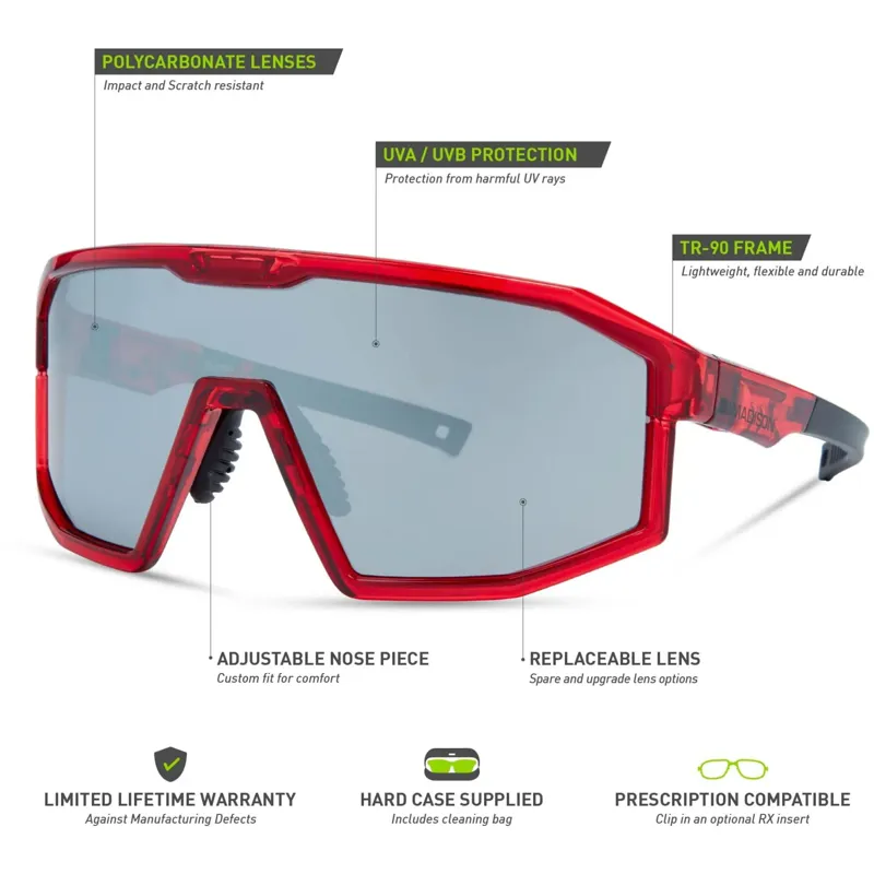 Madison - Eyewear Enigma Sunglasses 3 Lens Red-3