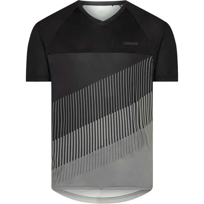 Zenith - Mens Short Sleeve Cycling Jersey Black/Castle in Grey X-Large